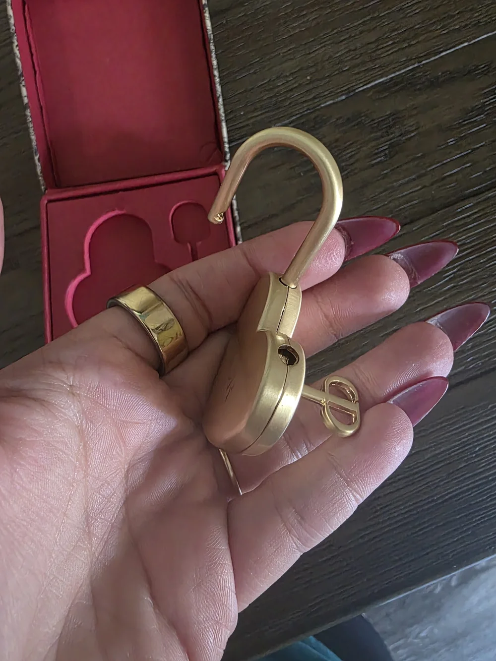 Dior Heart Padlock Key Set in Gold